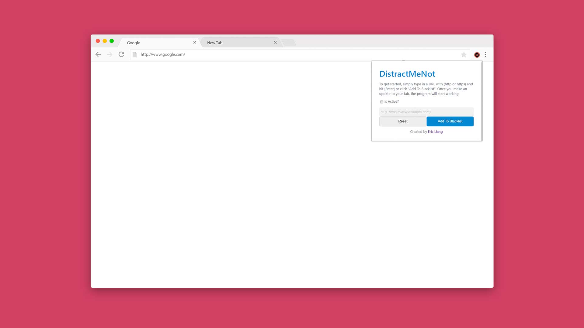 DistractMeNot Chrome Extension Screenshot