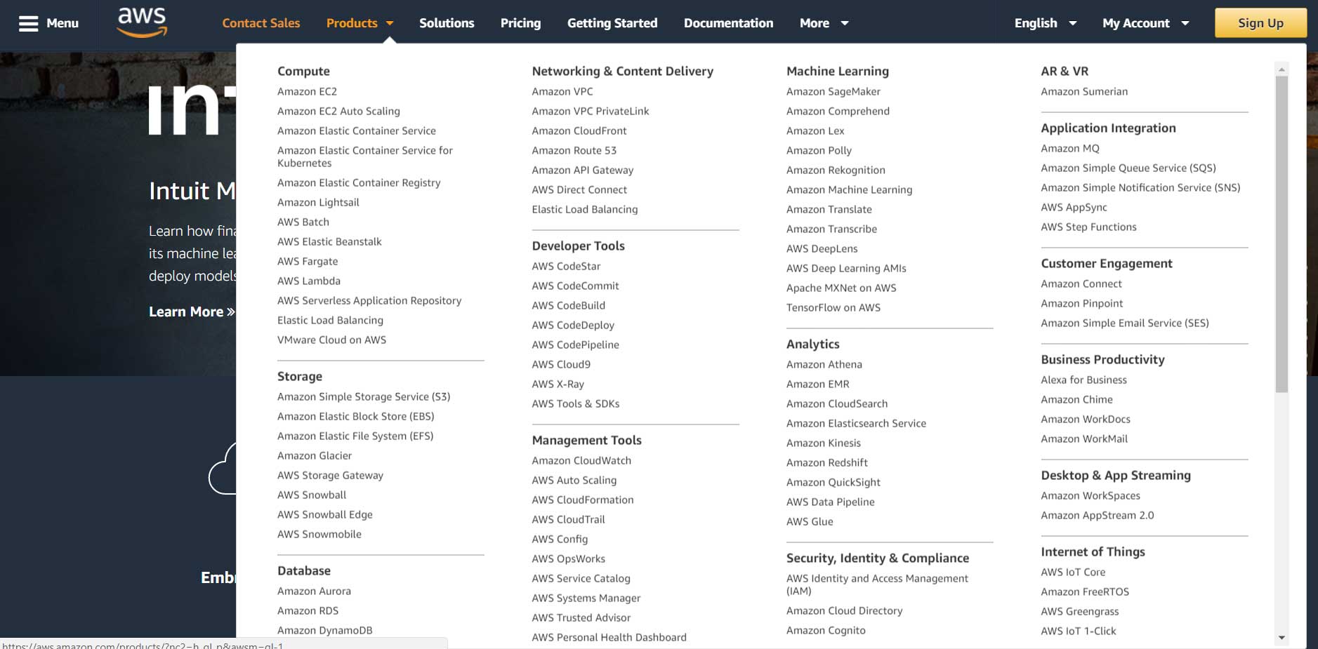 Amazon-AWS-Cloud-Hosting-Services-List